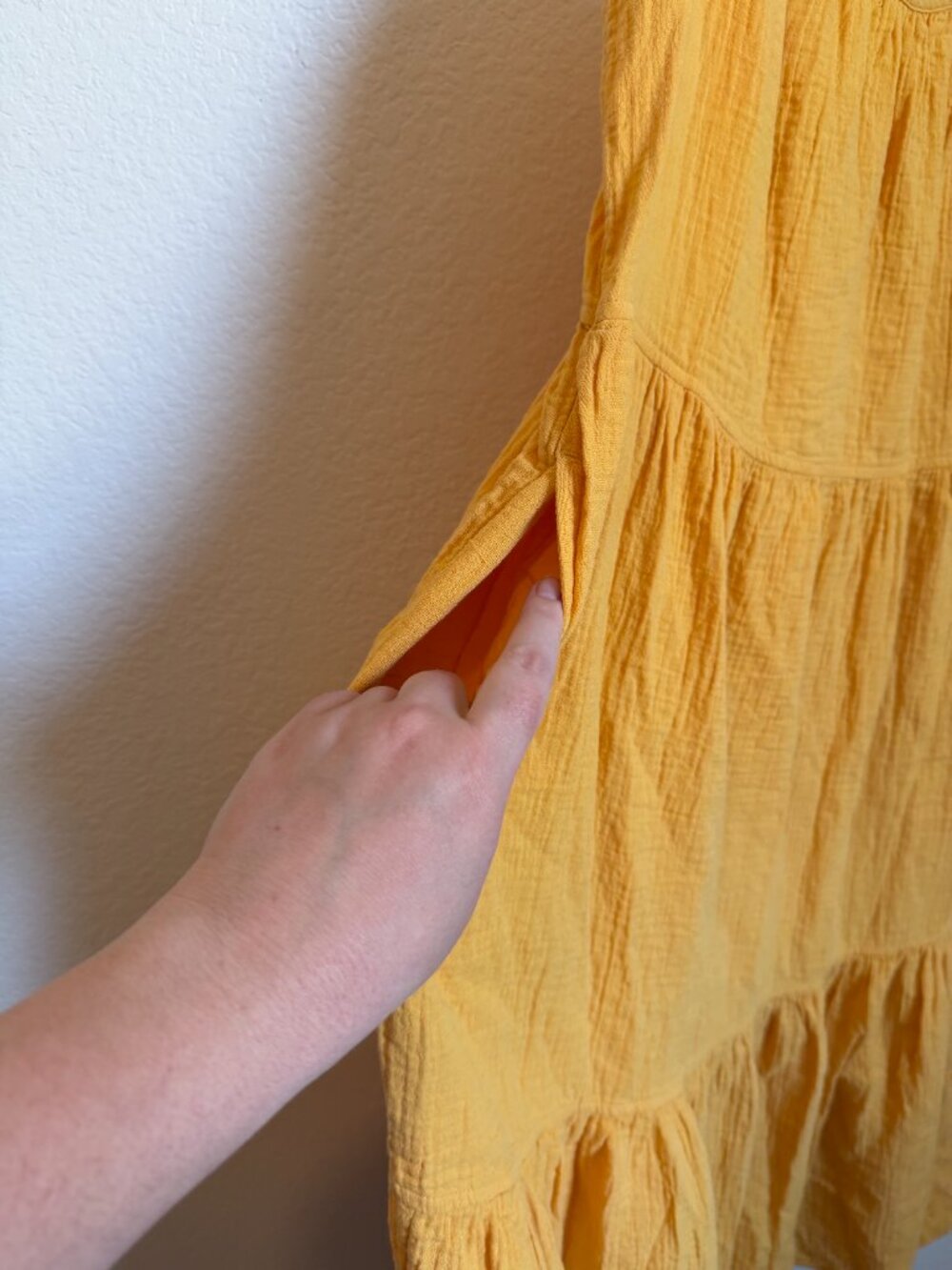 Free Assembly Tiered Gauze Midi Dress 100% Cotton Boho Minimalist Lagenlook - Picture 3 of 9
